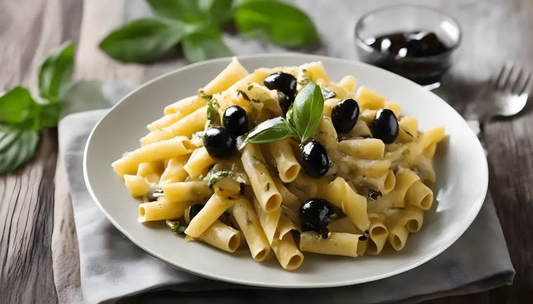 Pasta with Olive Sauce. veg recipes Kitchen