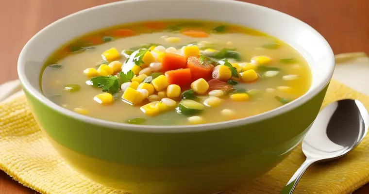 Vegtable and corn Soup