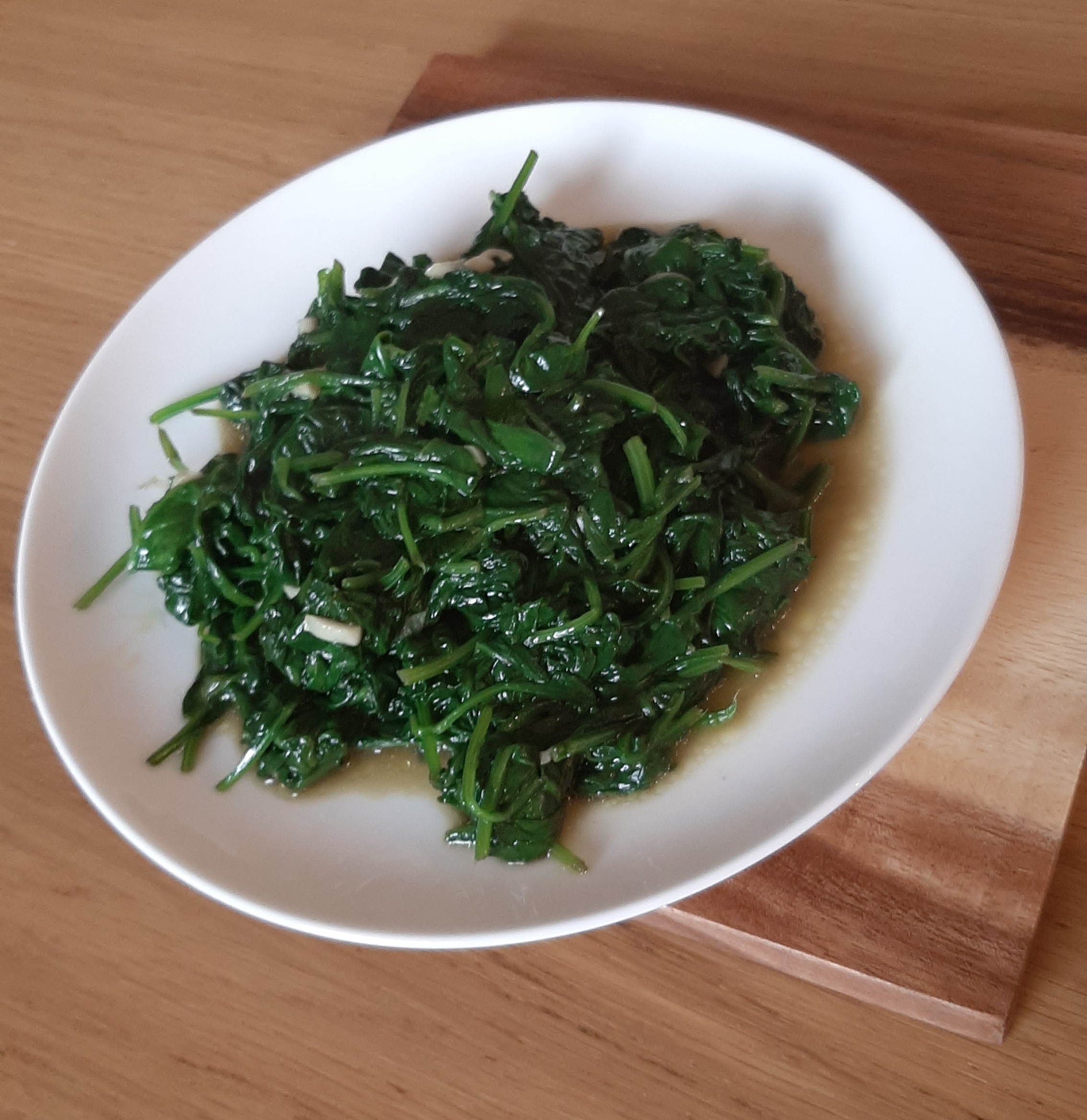 Organic spinach and lemon garlic recipe