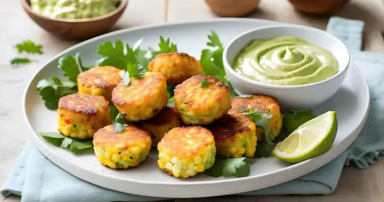 Savoring Summer Delights: Haloumi and Corn Fritter Bites with Creamy Avocado Dip