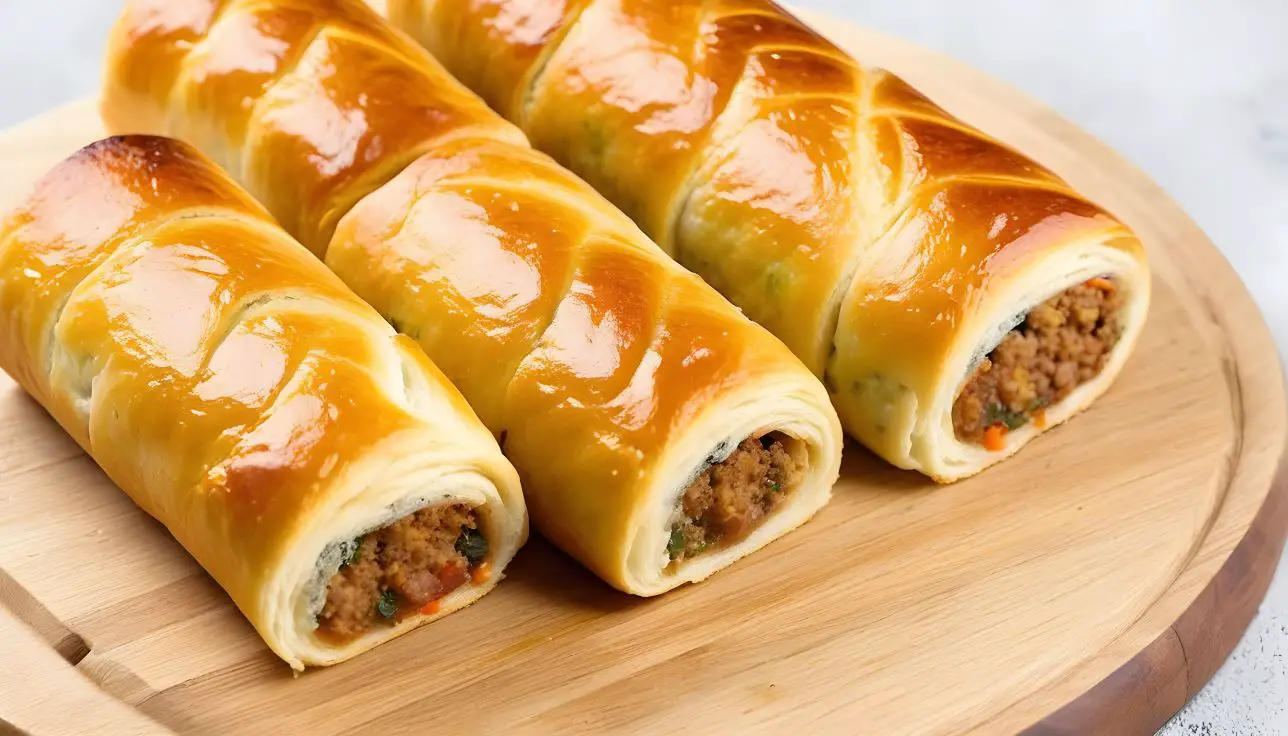 Cheesy Vegetarian Sausage Rolls veg recipes Kitchen