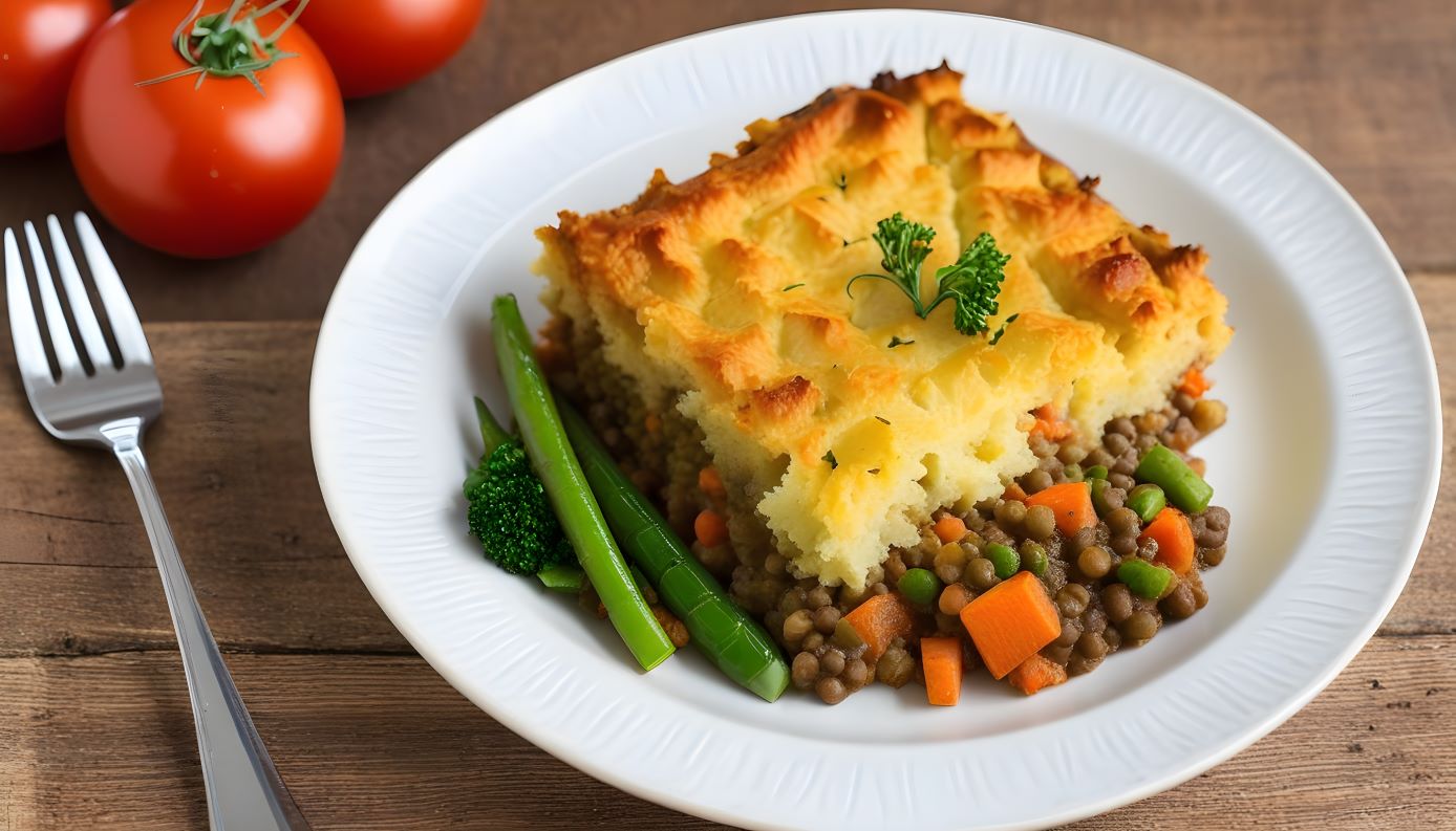 Vegetarian Lentil Vegetable Cottage Pie Recipe veg recipes Kitchen