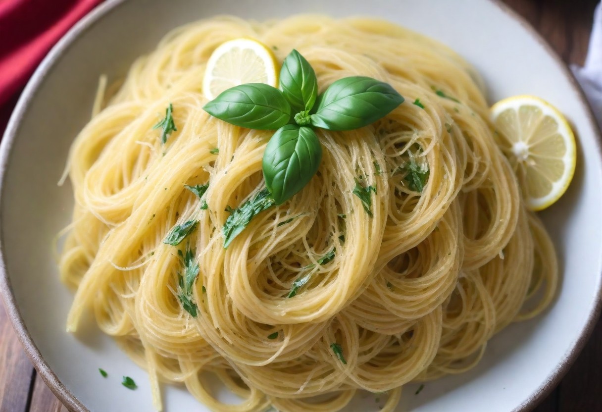 Vegan Lemon Garlic Angel Hair Pasta | veg recipes Kitchen